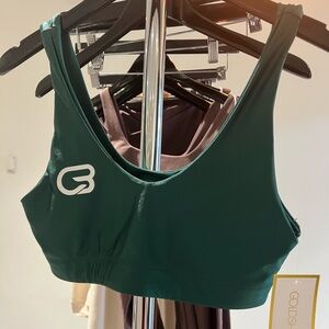 NWT Gold Sheep CycleBar Sports Bra, Forest Green